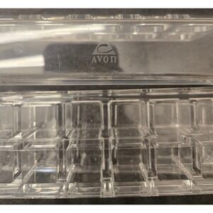 Vintage Avon‎ Acrylic Lipstick Organizer 28 Slot Clear Makeup Holder Tray